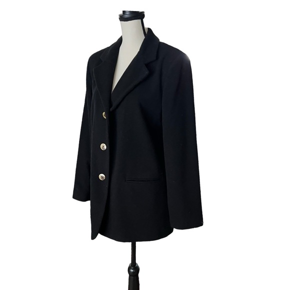 Vintage Black harv’e benard Wool Blend button front Blazer. Size 12 - Picture 2 of 6